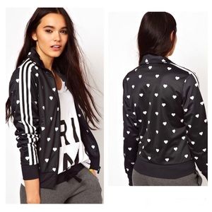 adidas heart print bomber jacket